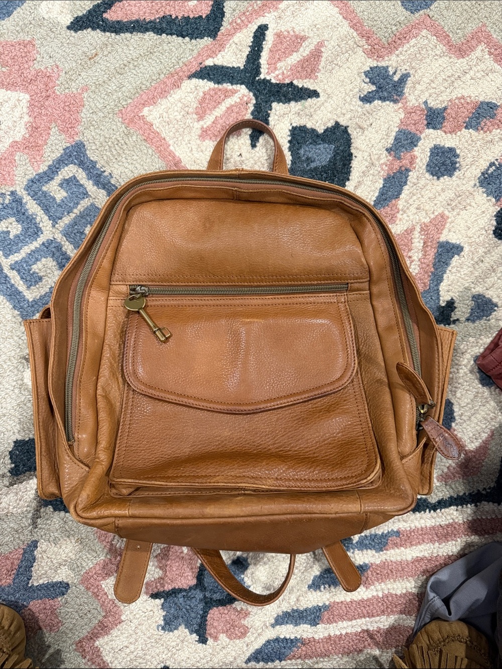 Leather Backpack - Tan